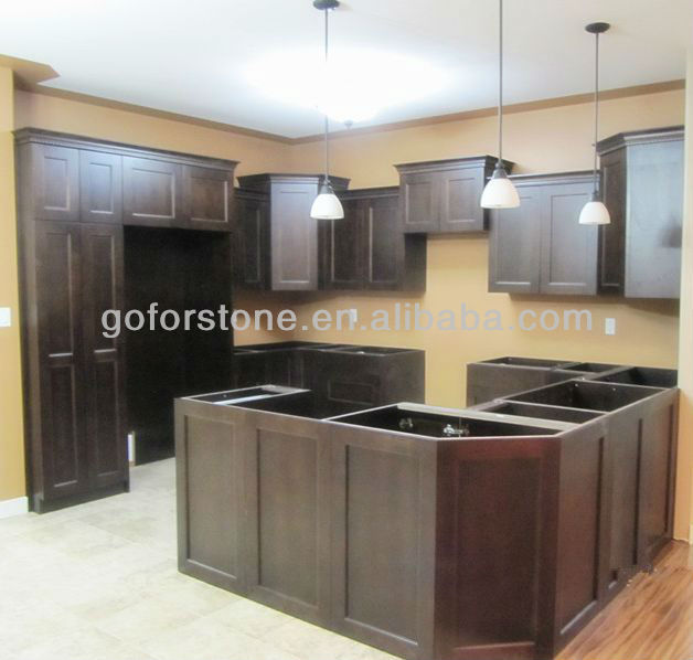 Heiß!!! Holz Küchen Schrank Design Mit Schwarzer Granit Küchen Platte