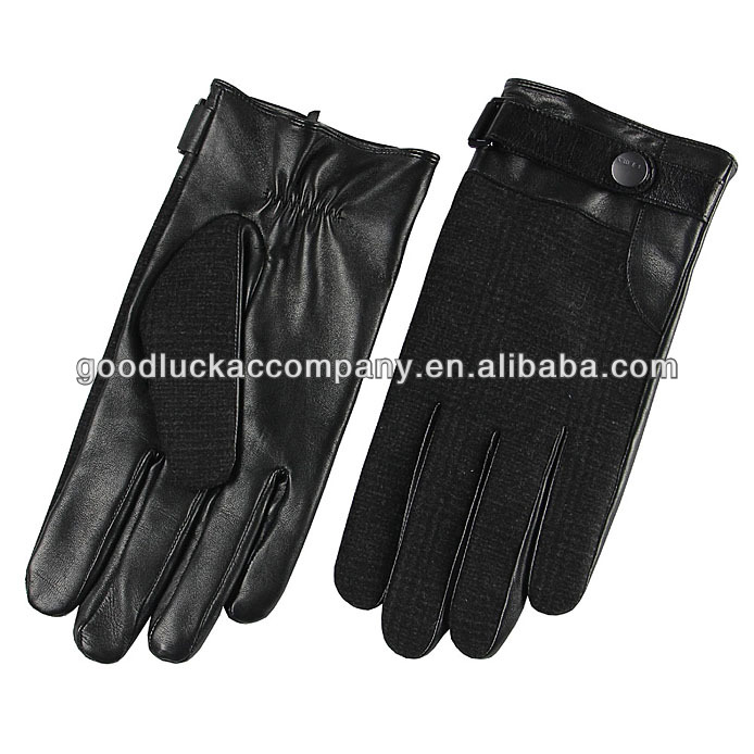 Top quality sheep leather winter Men's fashion hand driving gloves