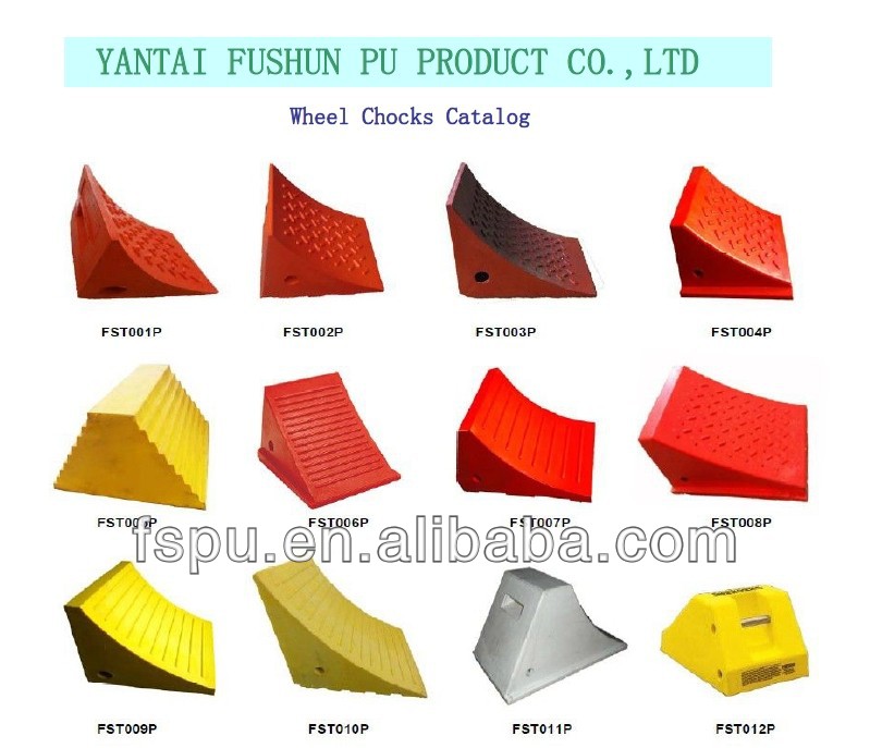 Large pu wheel chock for truck on mining industry
