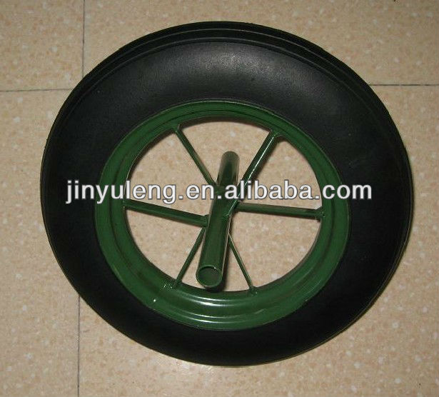 Power load 13 14 16 inch solid rubber wheel for wheelbarrow Middle East market rubber wheel wheelbarrow wheel