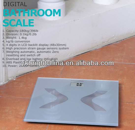 Digital Bathroom Scale 180kg/396lb Lcd Abs Plastic Part Hs Code