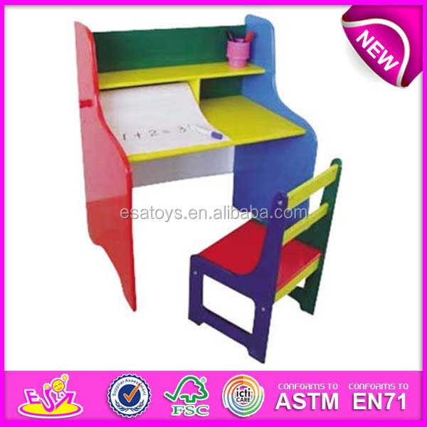 School Bus Wooden Kids Study Table And Chair With Wj278053