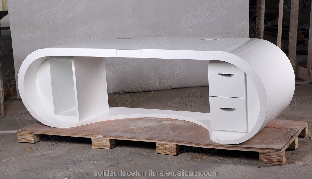 Made In China Commercial Furniture Table White Gloss Office Desk High White Goggle Desk Photos 2 Jpg