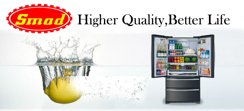 side by side refrigerator / glass door refrigerator freezer