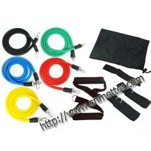 Free Shipping 11 PCS Latex Resistance bands Exercise bands for Yoga ABS workout MT001