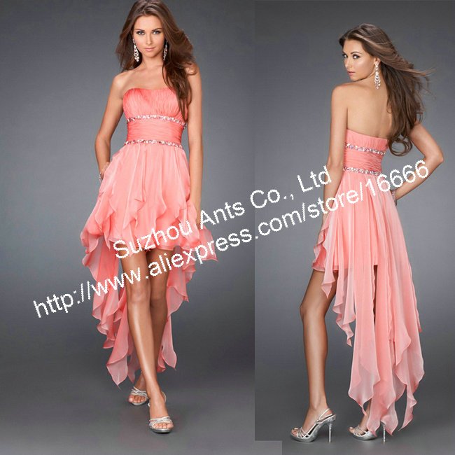 Short Long Dresses Bridesmaid Short Long Dresses On Chiffon Strapless Las Front Back Tail